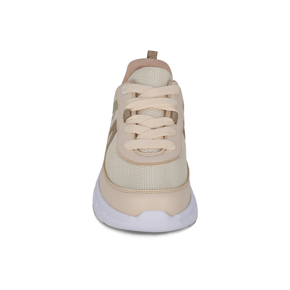 Tenis Coqueta para niña en sintético beige Balu con agujeta