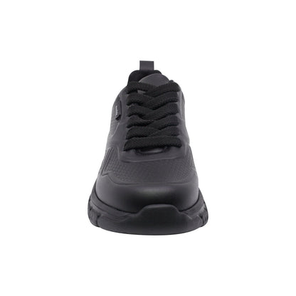 Tenis escolar Audaz de piel color negro Balu con agujetas