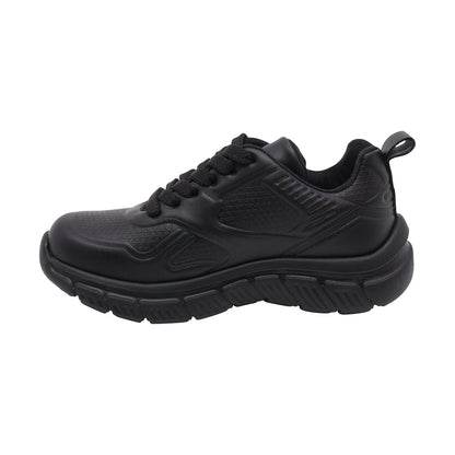 Tenis escolar Audaz de piel color negro Balu con agujetas