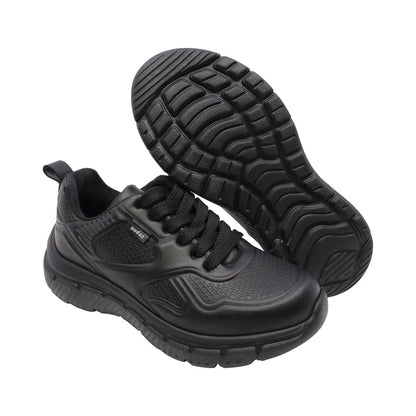 Tenis escolar Audaz de piel color negro Balu con agujetas