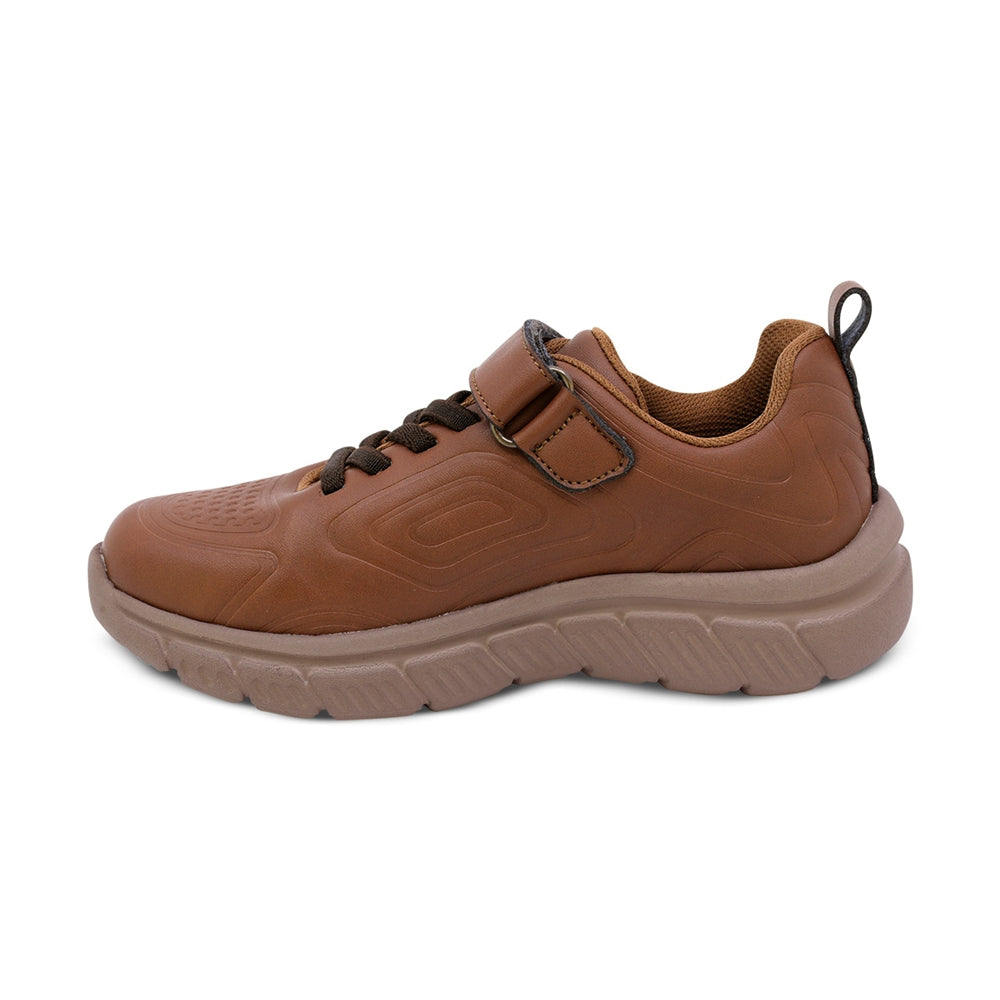 TENIS AUDAZ PARA NIÑO DE PIEL COLOR CAFÉ BALU CON TIRA DE CONTACTO