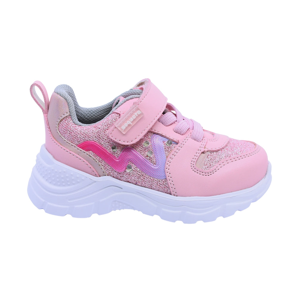 Tenis Coqueta para niña en sintético rosa con suela antiderrapante.