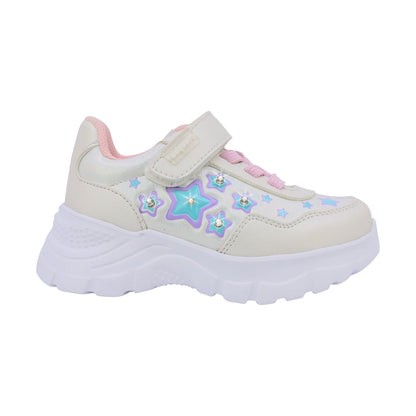 Tenis Coqueta para niña en sintético perla Nemo con luces