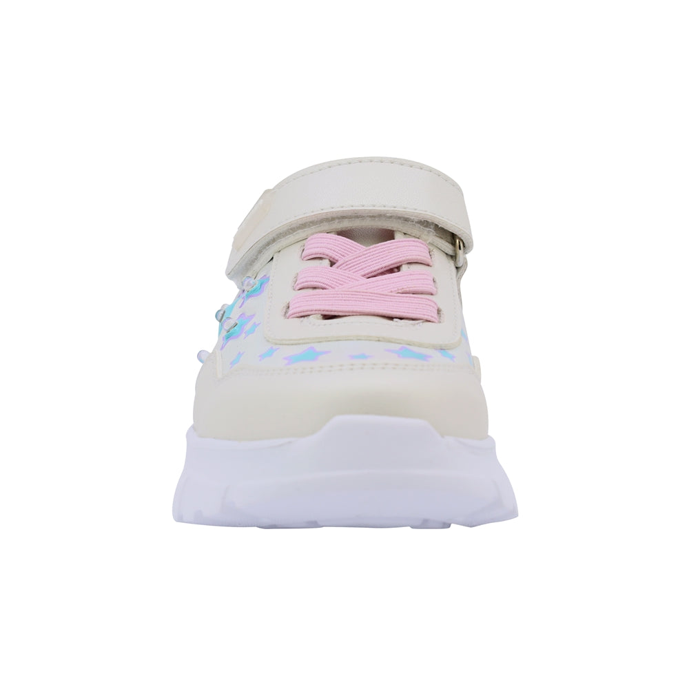Tenis Coqueta para niña en sintético perla Nemo con luces