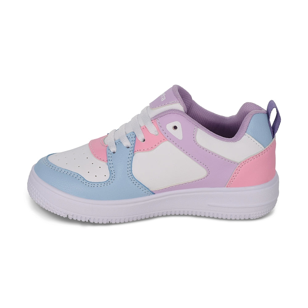 Tenis Coqueta para niña en sintético azul Morelos con  ajuste de agujeta