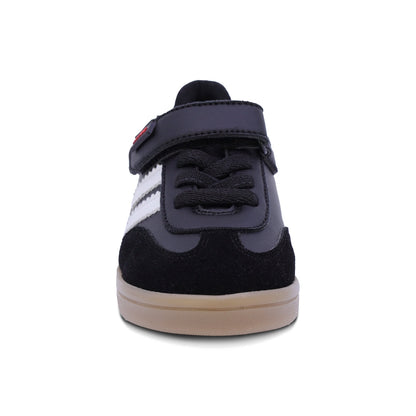 TENIS AUDAZ PARA NIÑO DE SINTÉTICO COLOR NEGRO SMITH CON FRANJAS BLANCAS