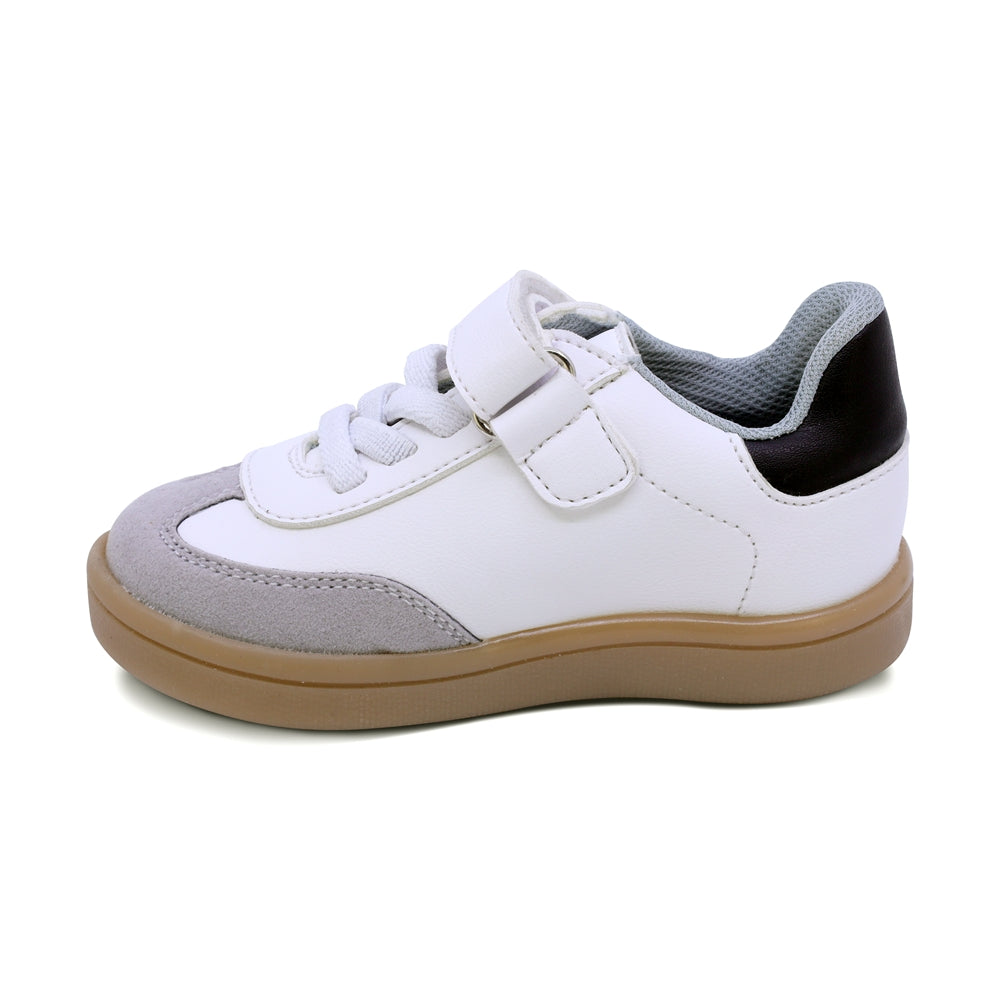 TENIS AUDAZ PARA NIÑO DE SINTÉTICO COLOR BLANCO SMITH CON FRANJAS NEGRAS