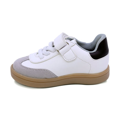TENIS AUDAZ PARA NIÑO DE SINTÉTICO COLOR BLANCO SMITH CON FRANJAS NEGRAS