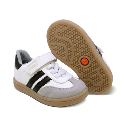 TENIS AUDAZ PARA NIÑO DE SINTÉTICO COLOR BLANCO SMITH CON FRANJAS NEGRAS