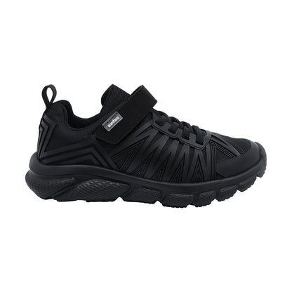 Tenis para niño Audaz en material textil color negro Bugsy con ajuste de agujeta y tira de contacto