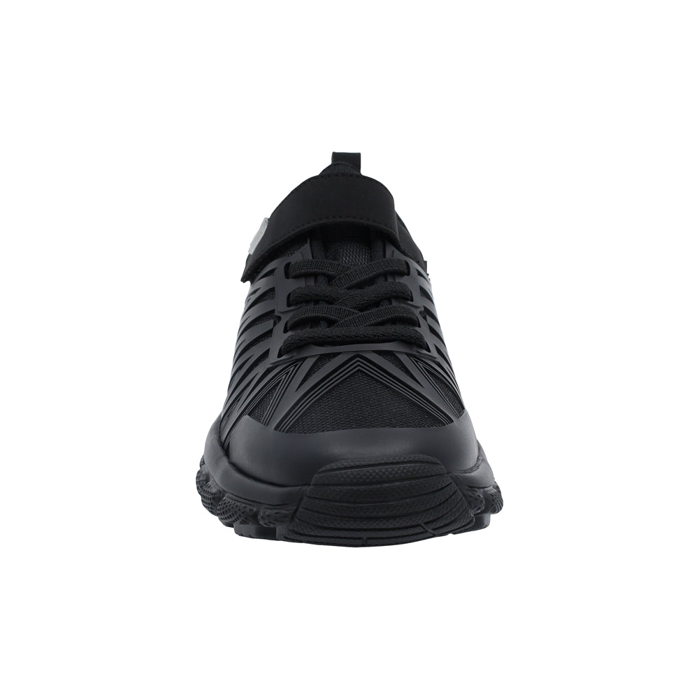 Tenis para niño Audaz en material textil color negro Bugsy con ajuste de agujeta y tira de contacto