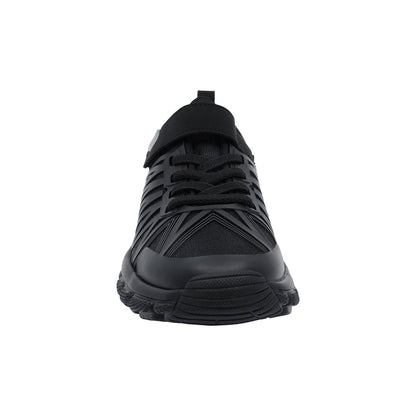 Tenis para niño Audaz en material textil color negro Bugsy con ajuste de agujeta y tira de contacto