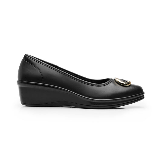 Balerina Cuña Flexi para Mujer Estilo 136704 Negro