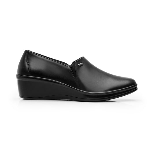 Mocasín Confort Con Cuña Flexi para Mujer Estilo 136707 Negro