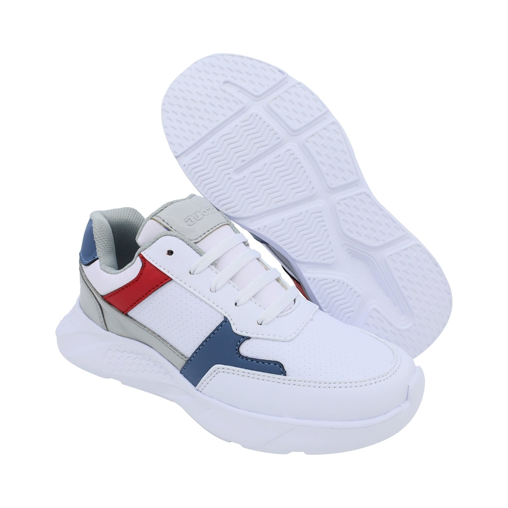 Tenis para niño Audaz en material sintético color gris fifteen y cinta ajustable