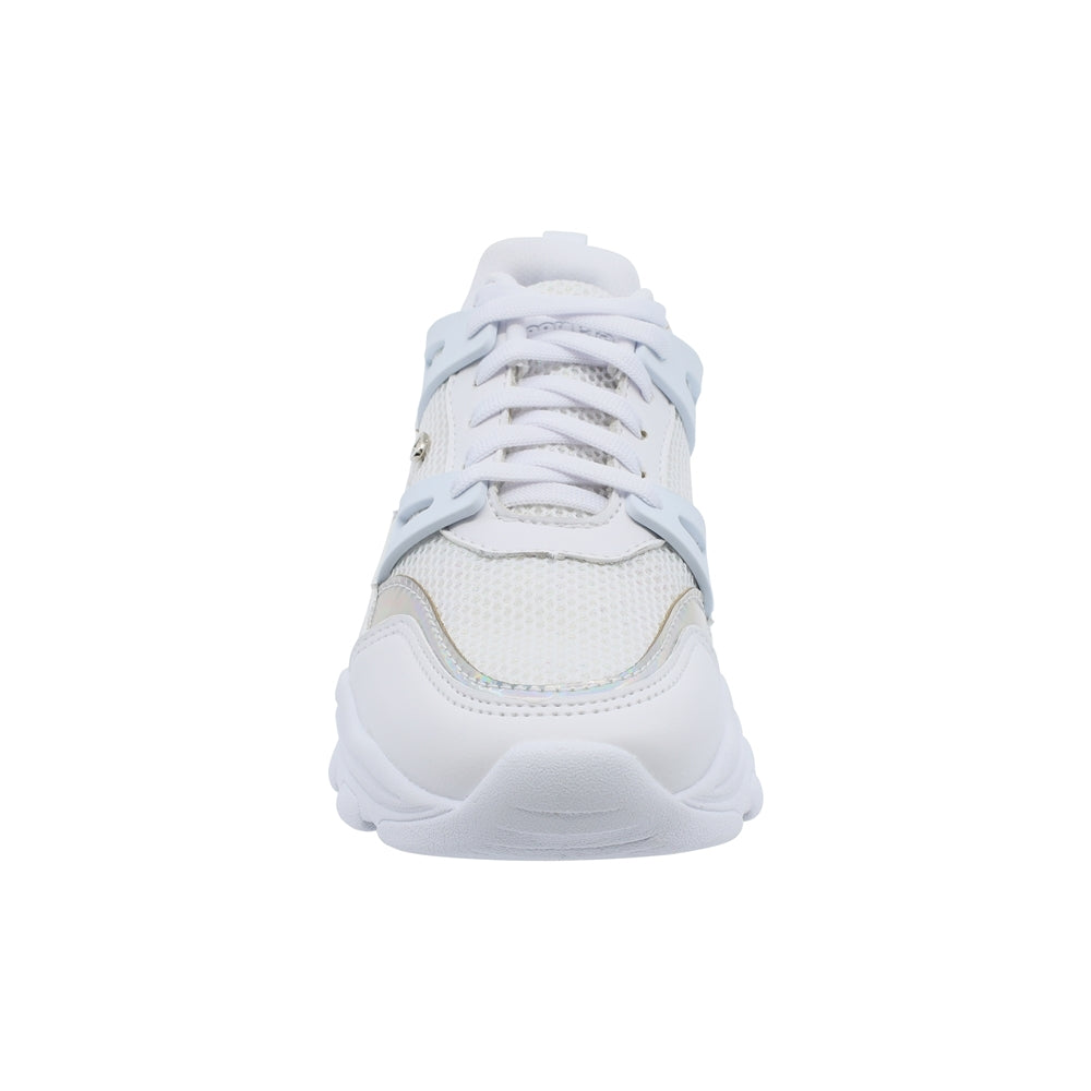 Tenis Coqueta para niña en sintético blanco Sixteen con detalles tornasol