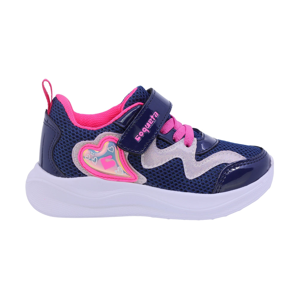 TENIS COQUETA PARA NIÑA COLOR AZUL FIUSHA DE SINTÉTICO PATY CON AGUJETA ELÁSTICA