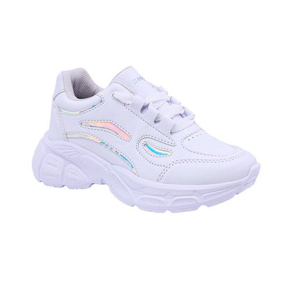 TENIS COQUETA PARA NIÑA COLOR BLANCO DE SINTÉTICO PAMELA CON AGUJETA