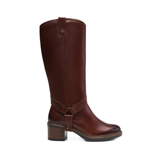 Bota Alta De Piel Flexi para Mujer Estilo 137705 Brandy