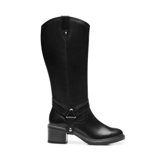 Bota Alta De Piel Flexi para Mujer Estilo 137705 Negro