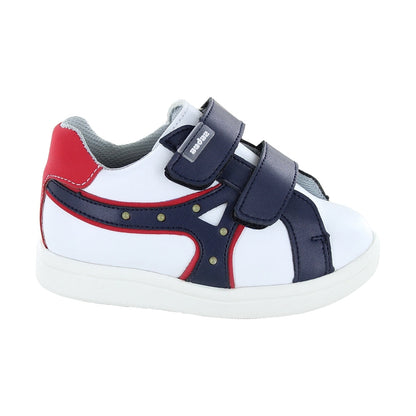 Tenis Audaz para niño sintético blanco smith con doble tira de contacto.