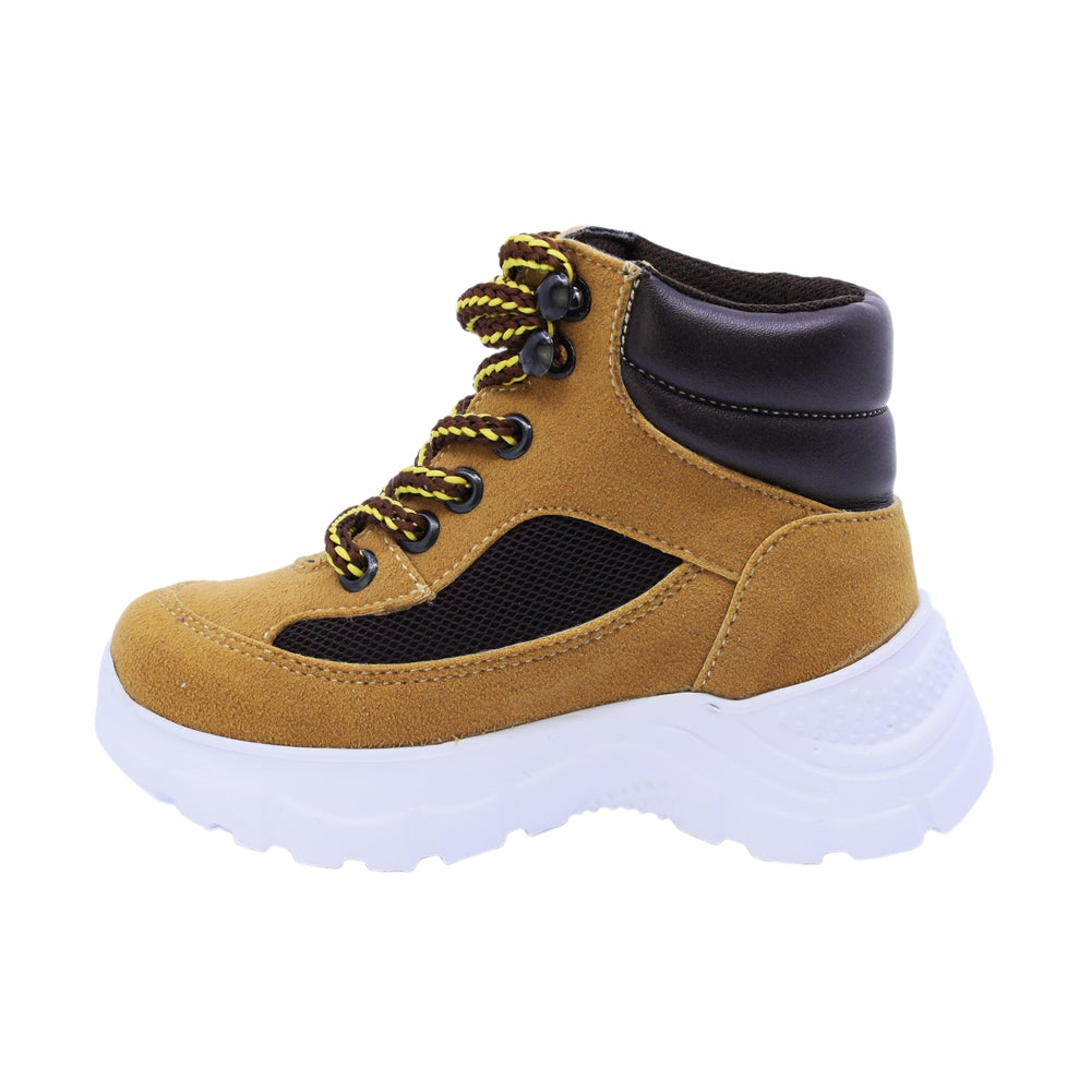Bota Audaz para niño en sintético camel Nemo con agujetas