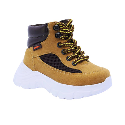 Bota Audaz para niño en sintético camel Nemo con agujetas