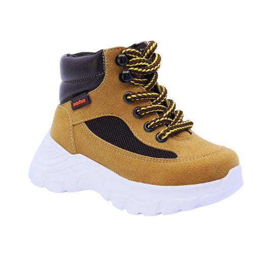 Bota Audaz para niño en sintético camel Nemo con agujetas