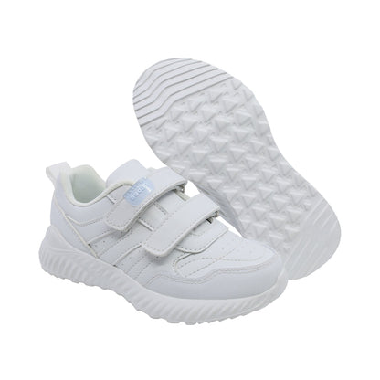 Tenis Audaz para niño en sintético blanco Eighteen con doble de tira de contacto