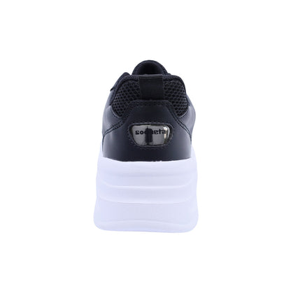 Tenis para niña Coqueta de material sintetico color negro Twenty four con plantilla confortable