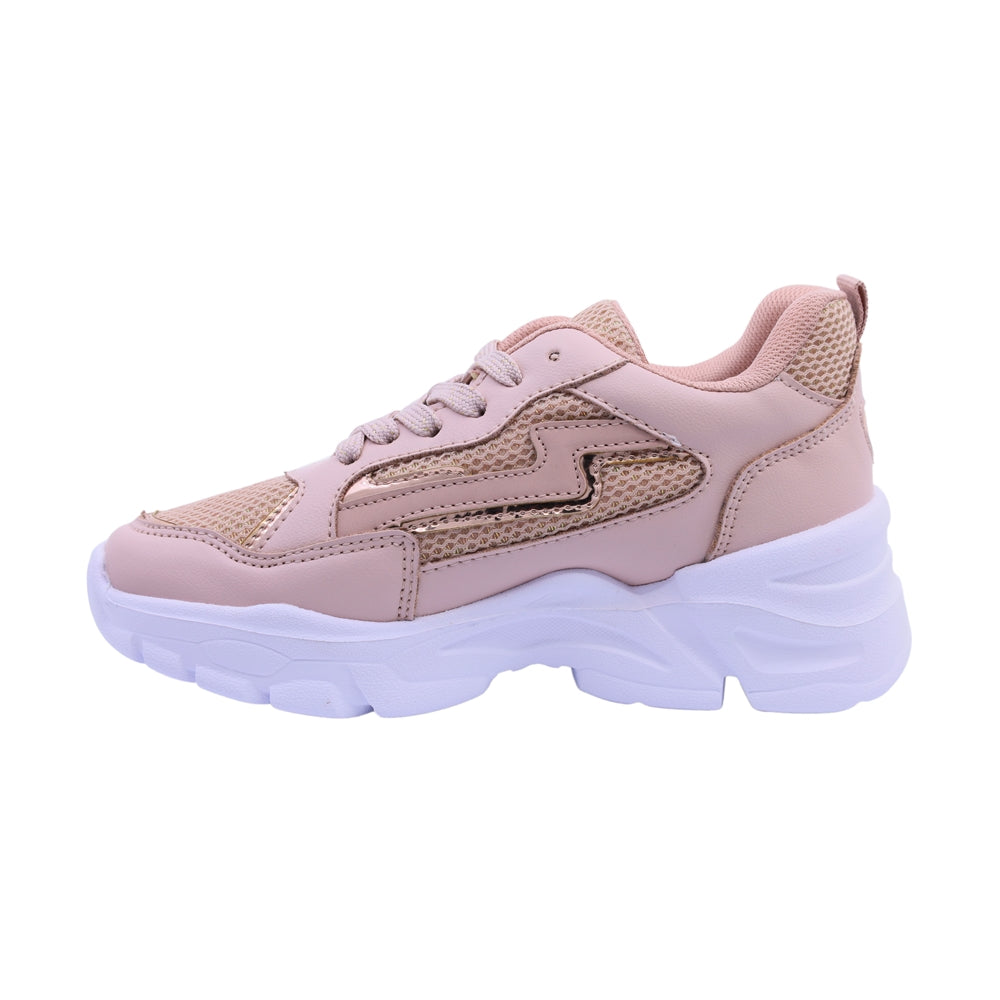 Tenis para niña Coqueta de material sintetico color beige Twenty four con plantilla confortable