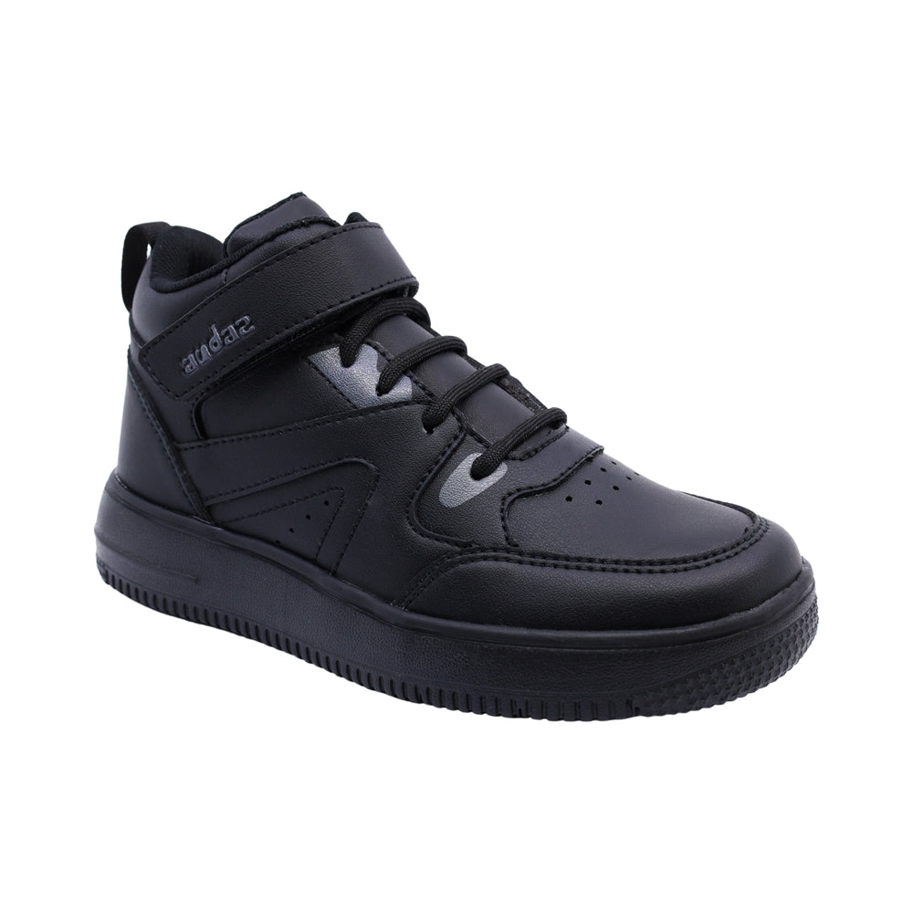 Tenis Audaz para niño en sintético negro Twenty-five con tira de contacto.