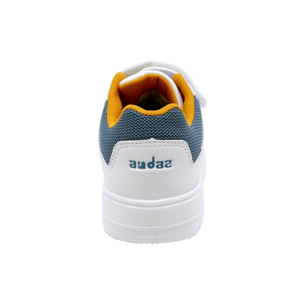 TENIS AUDAZ PARA NIÑO DE SINTÉTICO COLOR BLANCO TACHI CON DOBLE TIRA DE CONTACTO