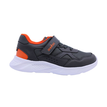 Tenis para niño Audaz de material sintetico color gris Twenty seven con tira de contacto