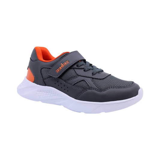 Tenis para niño Audaz de material sintetico color gris Twenty seven con tira de contacto