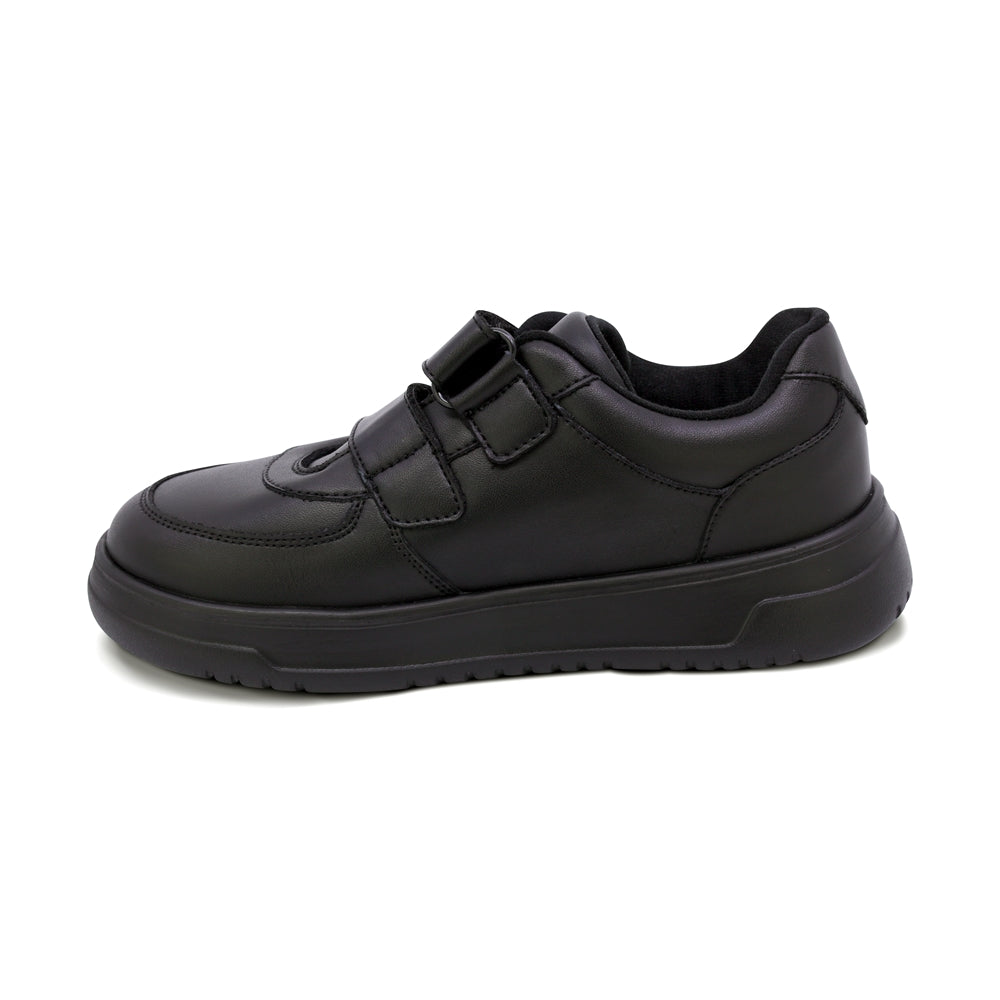 Tenis escolar Audaz para niño en piel negro Raptor con doble tira de contacto