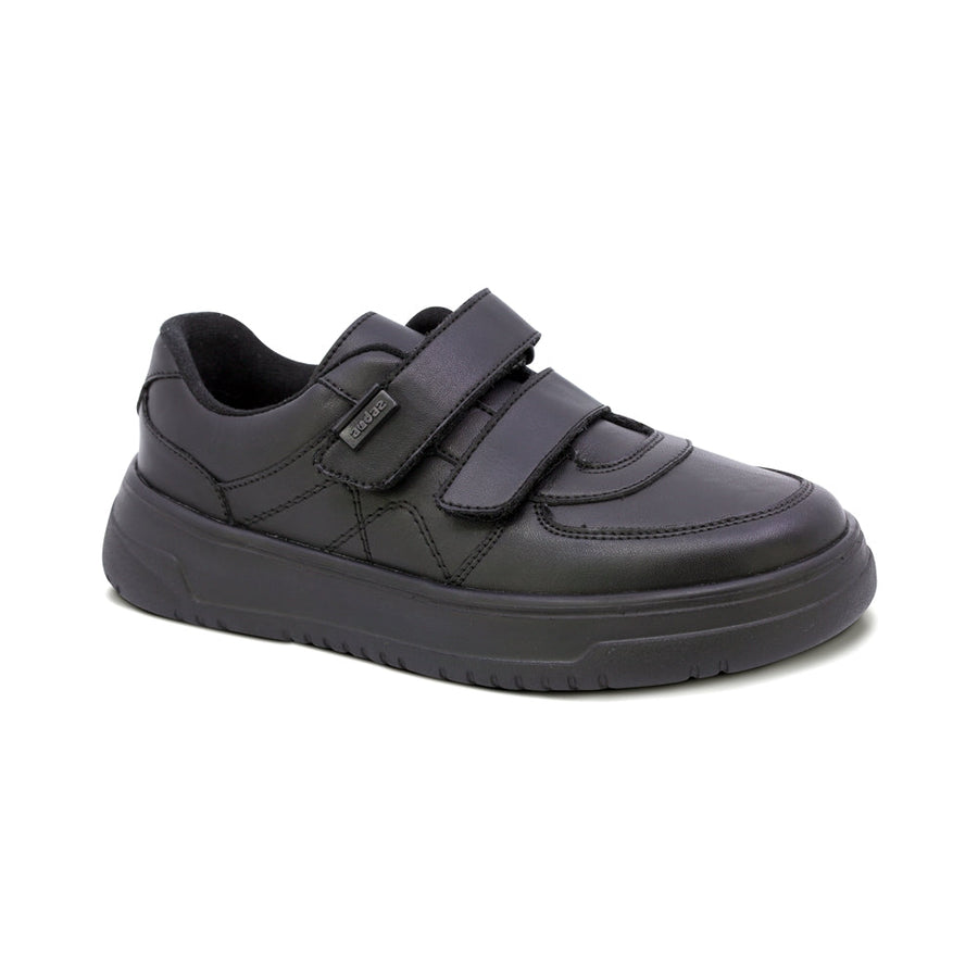 Tenis escolar Audaz para niño en piel negro Raptor con doble tira de contacto