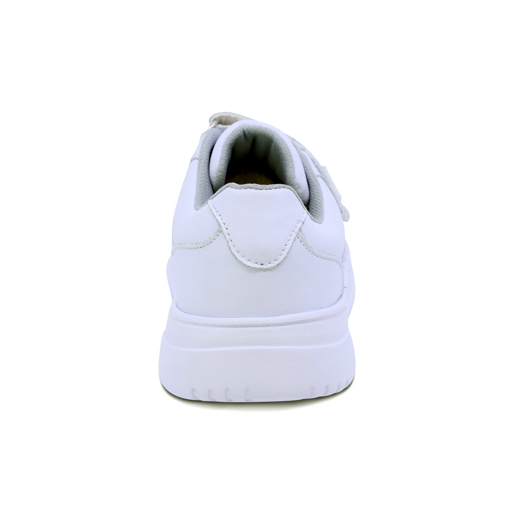 Tenis escolar Audaz para niño en piel blanco Raptor con doble tira de contacto