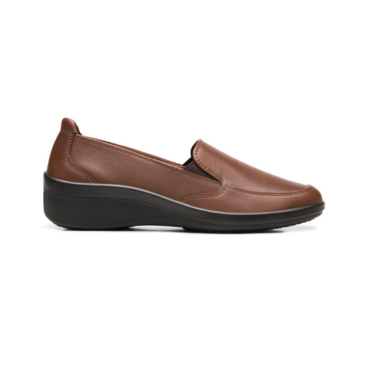 Mocasín Confort De Piel Flexi para Mujer Estilo 142302 Café