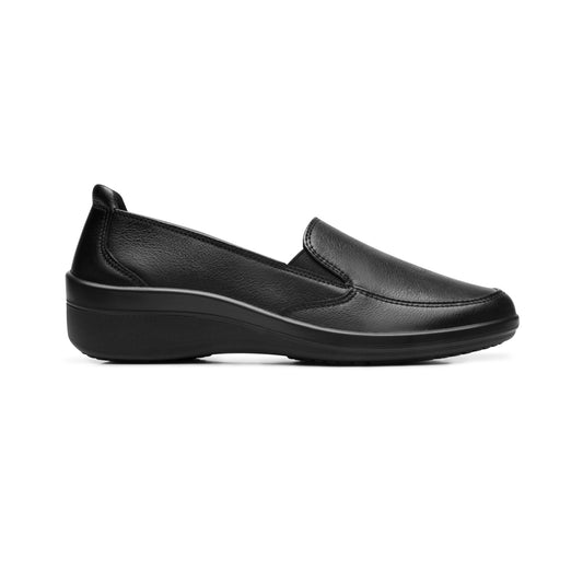 Mocasín Confort De Piel Flexi para Mujer Estilo 142302 Negro
