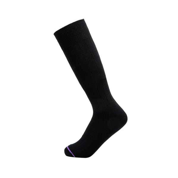 Calcetín Largo Acanalado Flexi para Hombre Estilo 090401 Negro