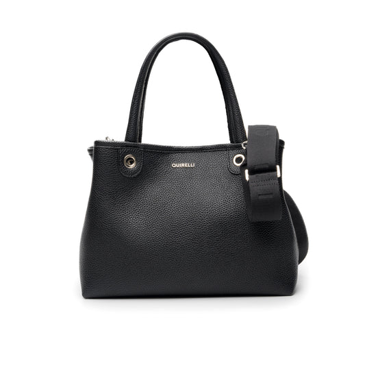 Tote Mediano Quirelli para Mujer con Asas Versatiles Estilo 010601 Negro