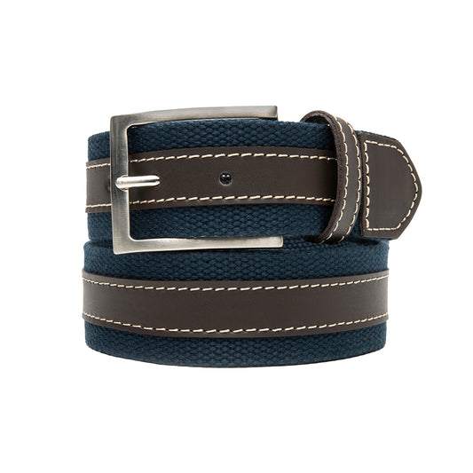 Cinturón Lona Textil Adad Flexi para Hombre Estilo 120210 Azul - Café