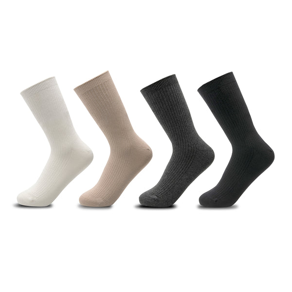 4-Pack Calcetín Flexi para Mujer Estilo 9960C4-405 Blanco, Negro, Beige y Gris