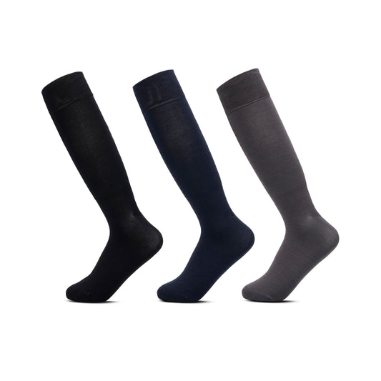 3-Pack Calcetín Vestir  Flexi para Hombre Estilo 9960C4-407 Negro - Marino - Gris