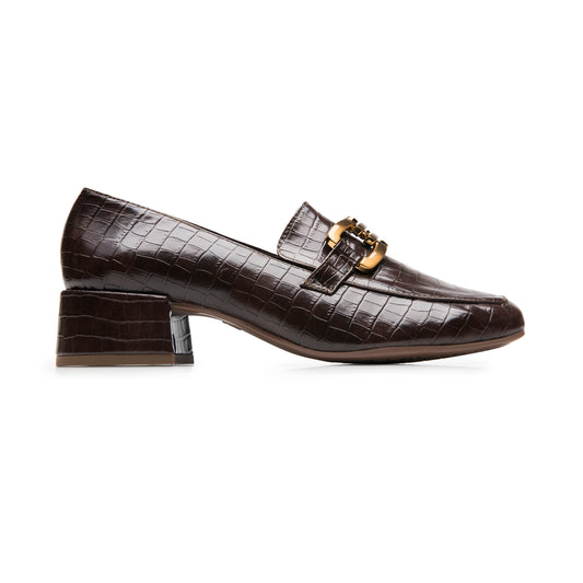 Mocasín Tacón Bajo Flexi para Mujer Estilo 143202 Café