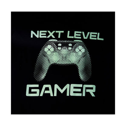 Playera Audaz para niño de algodón negro con estampado gamer