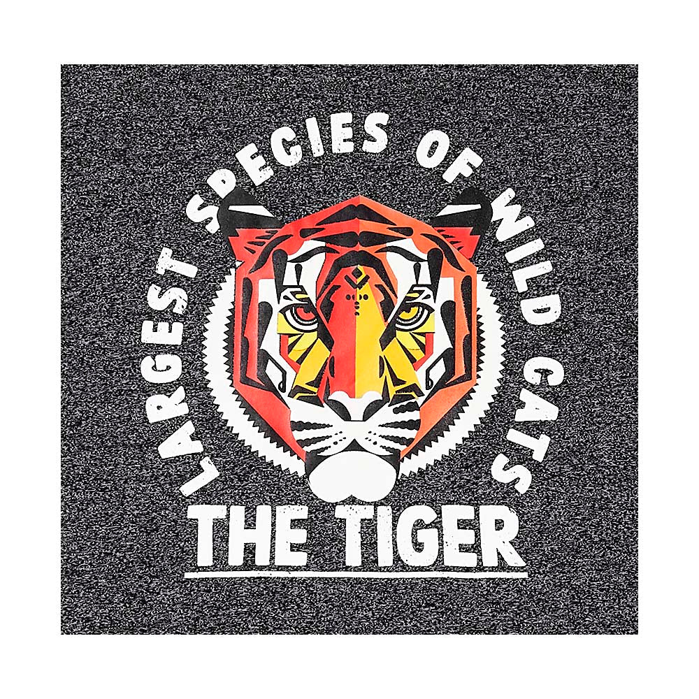 Playera Audaz para niño de algodón gris con estampado de tigre
