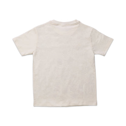 Playera Audaz para niño de algodón beige con estampado de calavera