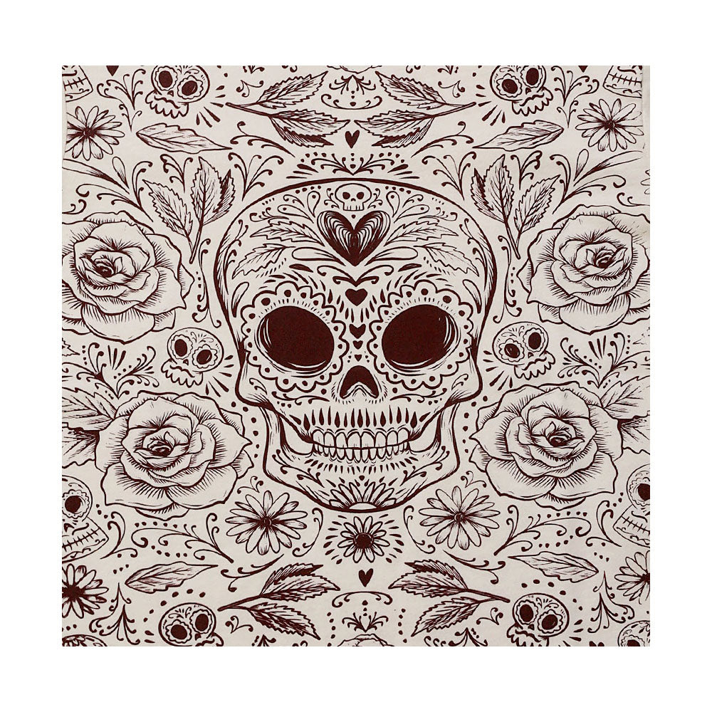 Playera Audaz para niño de algodón beige con estampado de calavera